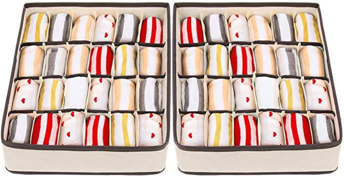 Caja para Almacenar los Calcetines de 24 Compartimentos | CERDOSHOP