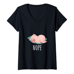 Camiseta negra de cerdo durmiendo