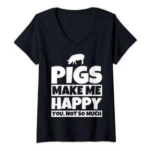 Camiseta negra de “Los cerdos me hacen feliz”