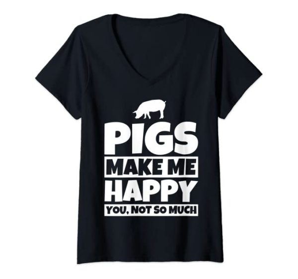 Camiseta negra de “Los cerdos me hacen feliz”