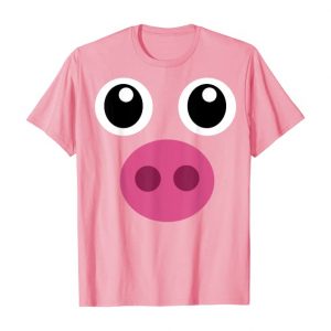Camiseta rosa con cara de cerdo