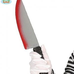 Cuchillo de plástico con sangre