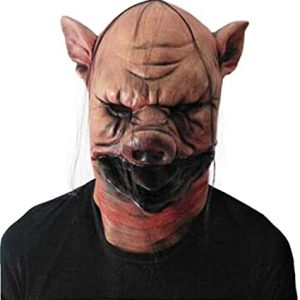 Máscara de cerdo de terror con boca negra