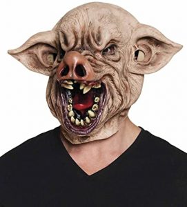 Máscara de cerdo de látex con dientes