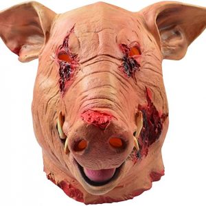 Máscara de cerdo con sangre de látex